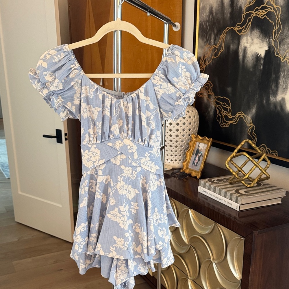 Floral Ruffle Sleeve Romper